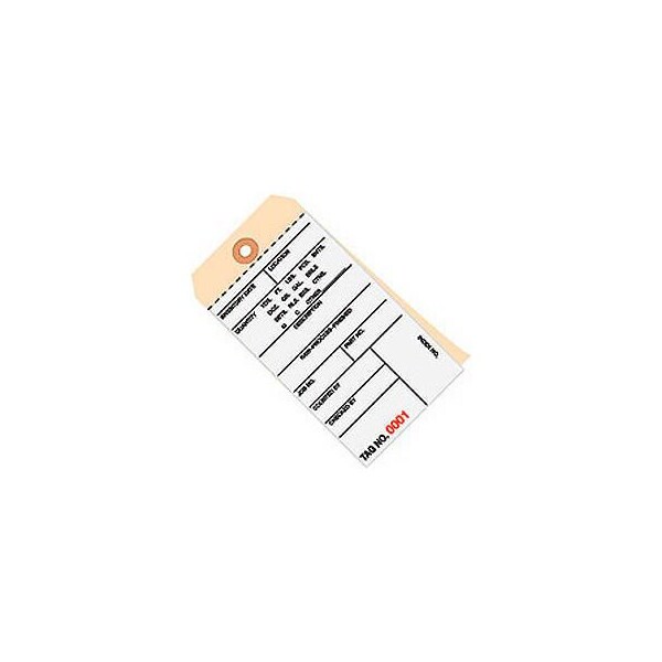 Box Packaging 2 Part Carbonless Inventory Tags, 2500-2999, Pre Wired, #8, 6-1/4"L x 3-1/8"W, 500/Pack G15063 - main